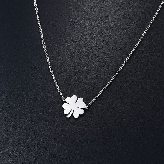 Collier Femme Trèfle à Quatre Feuilles – Porte-Bonheur Élégant en Acier inoxydable